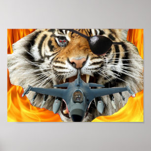 Verrücktes Tiger-Plakat Poster