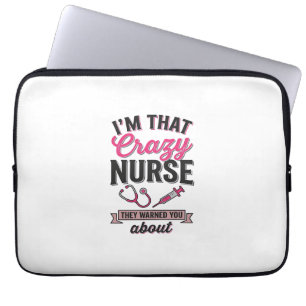 Verrücktes Zitat einer Krankenschwester Vintage Gr Laptopschutzhülle