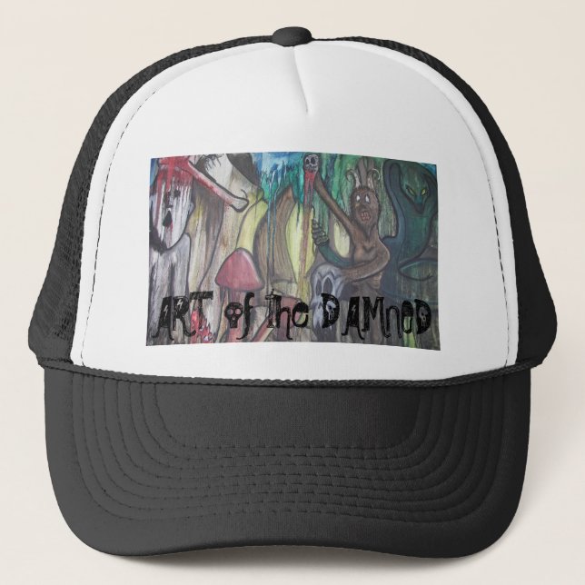 Verrücktheits-Kappe Truckerkappe (Vorderseite)