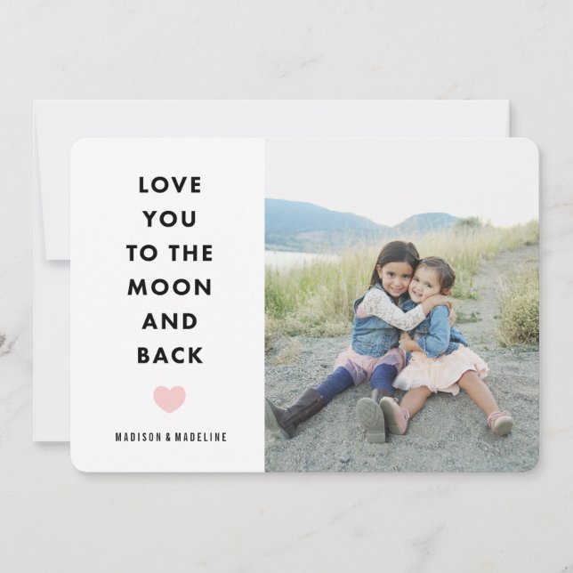 Vers la lune | Carte photo de la Saint Valentin (Devant)