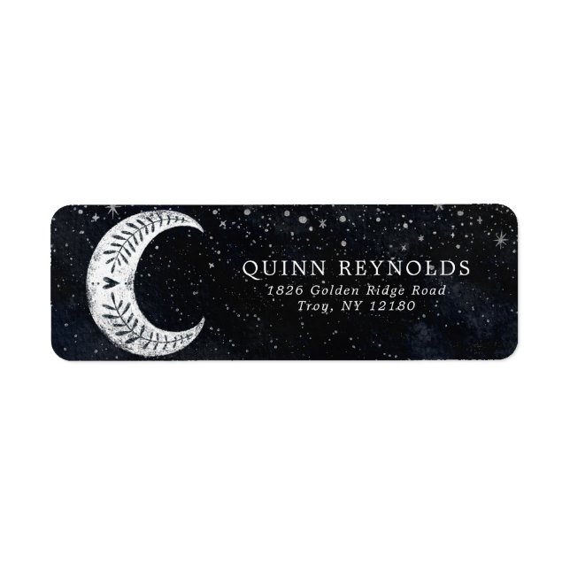 Vers la lune | Étiquette d'adresse de retour (Devant)