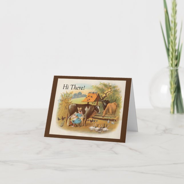 Vers Le Bas Sur La Carte De Note Agricole (Devant)