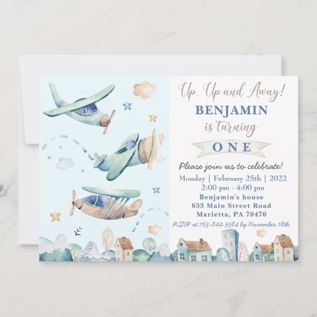 Vers le haut et vers l'avant | Invitation de fête  (Devant)