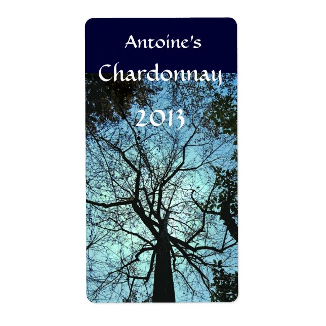 Vers le haut Étiquette de vin d'arbre (Devant)