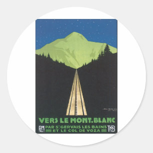 Vers le Mont Blanc Runder Aufkleber