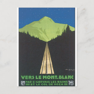 Vers Le Mont. Blanc Vintage Travel Poster Postkarte
