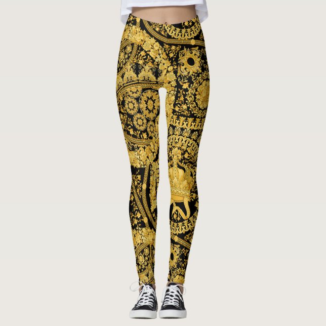 Versace Barocco MRHNVRL Design Muster. Barock Leggings (Vorderseite)