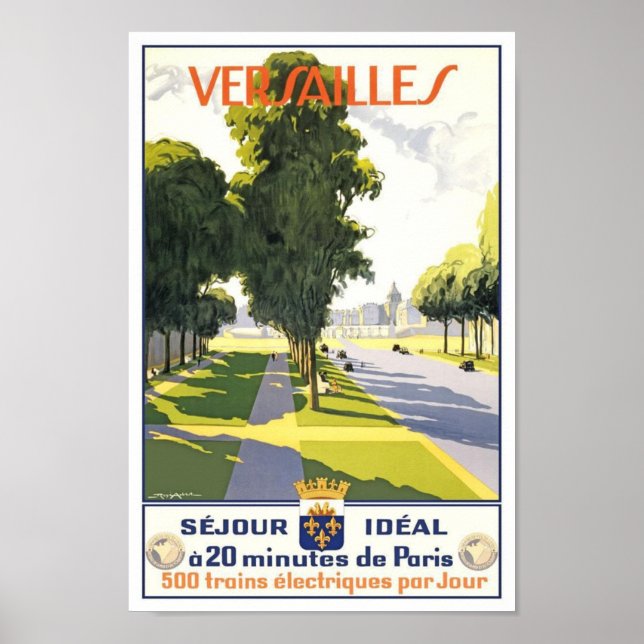 Versailles France Vintage Travel Poster (Vorne)