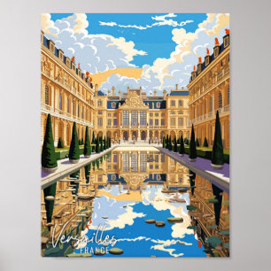 Versailles Frankreich Kunst vintage Reiseillustrat Poster