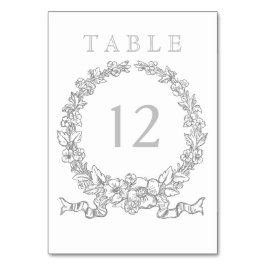 Versailles Gray | Elegant Floral Wreath Tischnummer