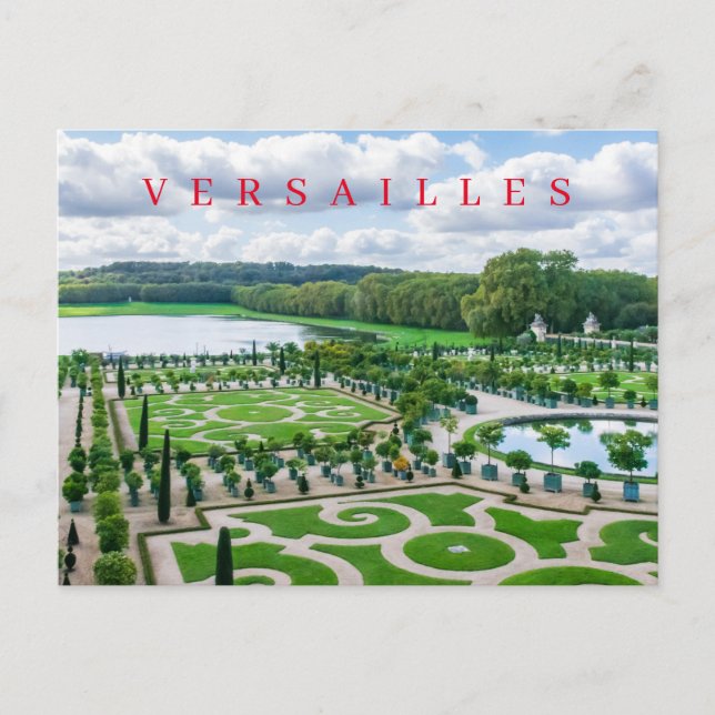 Versailles Palace Gardens Blick auf Postkarte (Vorderseite)