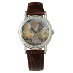 Versailles Park im Herbst (von Konstantin Somov) Armbanduhr