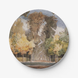 Versailles Park im Herbst (von Konstantin Somov) Pappteller