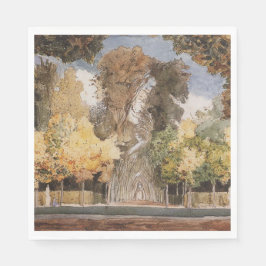 Versailles Park im Herbst (von Konstantin Somov) Serviette