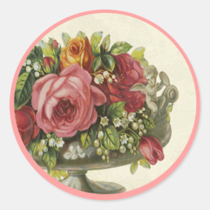 Versailles Rose Runder Aufkleber
