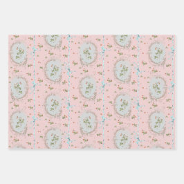 Versailles Strawberrys & Ribbons Pink Geschenkpapier Set