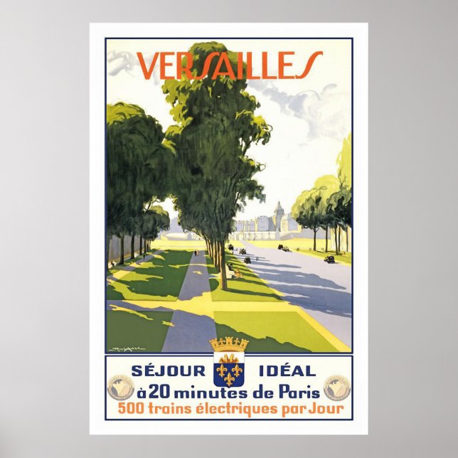 Versailles Vintages französisches Reiseplakat Poster (Vorne)