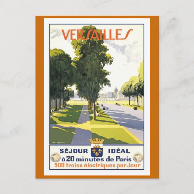 Versailles Vintages französisches Reiseplakat Postkarte (Vorderseite)