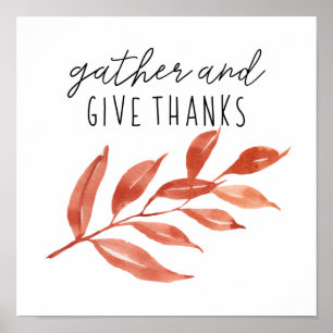 Versammelt und gebt Dankeschön-Thanksgiving-Poster Poster