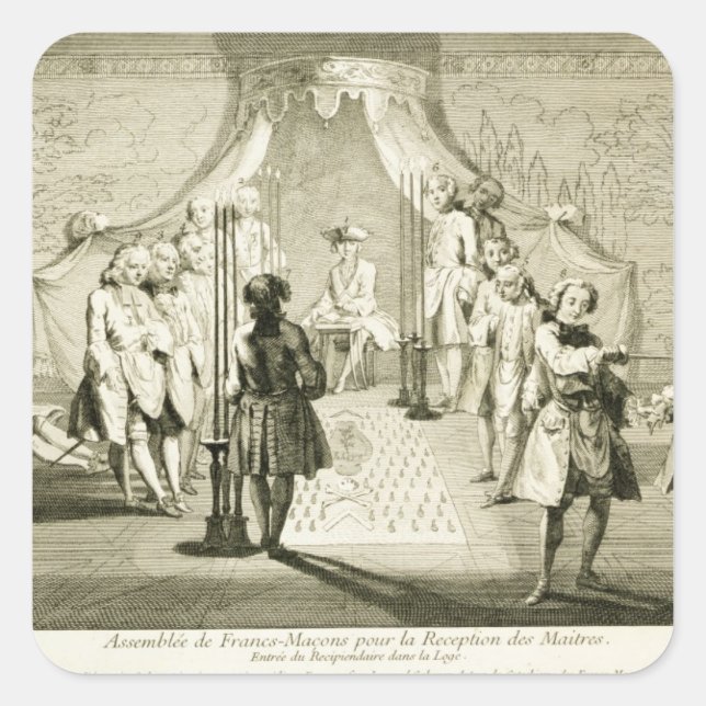 Versammlung der Freien Masons für die Einleitung e Quadratischer Aufkleber (Vorderseite)