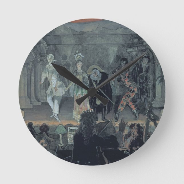 Versammlung der Freien Masons vor der Einleitung e Runde Wanduhr (Vorderseite)