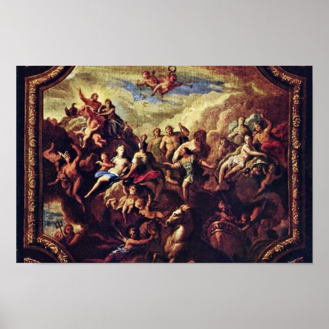 Versammlung der Götter auf dem Olympus-Berg Poster (Vorne)