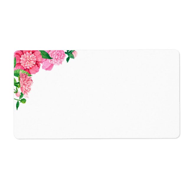 Versandadresse Labels-Rosa Blume (Vorne)