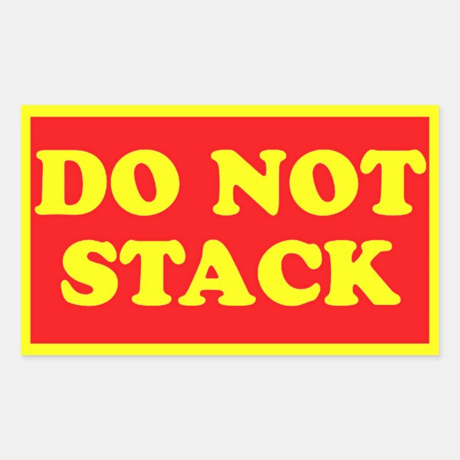 Versandetikett nicht stacken rechteckiger aufkleber (Vorderseite)