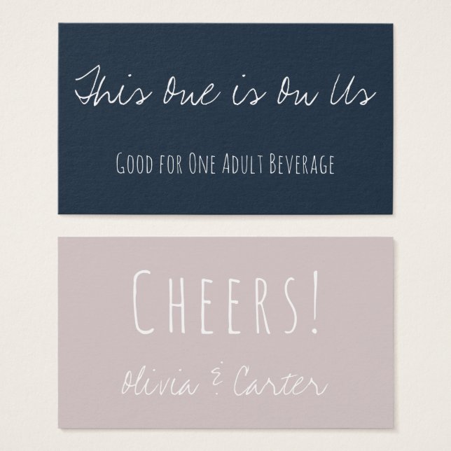 Versatile Drink Tickets in Navy Blue & Mauve (Vorne & Hinten)