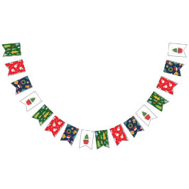 Versatile Four-Design Christmas Party Bunting Wimpelkette