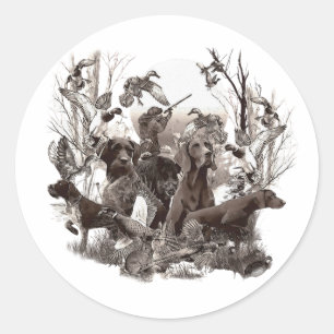 Versatile Jagdhunde Runder Aufkleber
