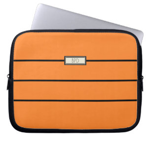 Versatile Stylish Mit Monogramm Modern Orange Laptopschutzhülle