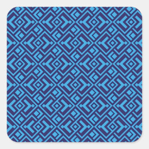 Verschachtelte Rauten: Dunkelblaues geometrisches  Quadratischer Aufkleber