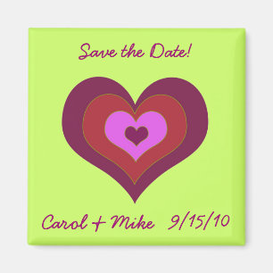 Verschachtelungs-Herz-Save the Date Magnet