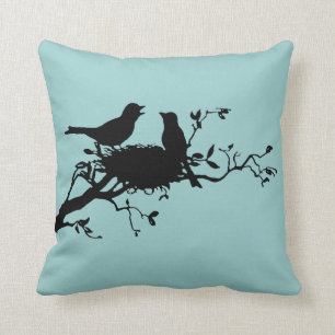 Verschachtelungs-Vogel-Silhouette-Kissen Kissen