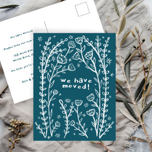 Verschieben der Ankündigung Blumenrahmen Sketch Do Postkarte