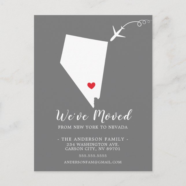 Verschieben der Ankündigungs-Staat NEVADA Postkart Postkarte (Vorderseite)