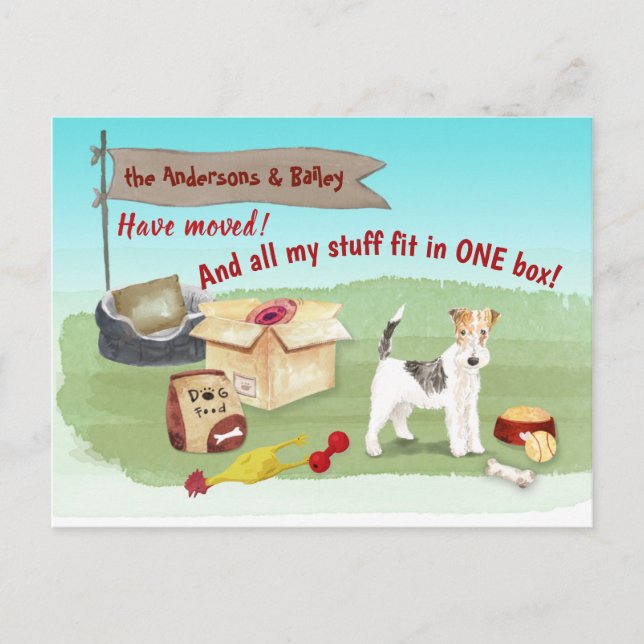 Verschieben von Drahthaarfächern Terrier Stuff neu Postkarte (Vorderseite)