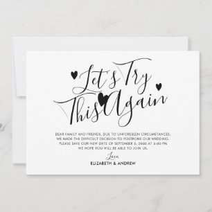 Verschiebung der Hochzeit Änderung des Datums Vers Ankündigung