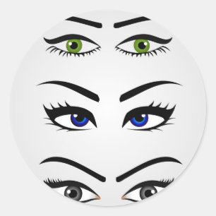 Verschiedene Arten der Augen der Frauen Runder Aufkleber