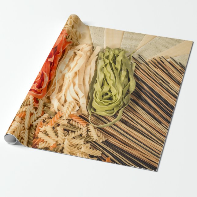 Verschiedene Arten von Pasta Geschenkpapier (Ungerollt)