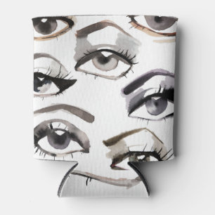 Verschiedene Augen, Striche, Make-up-Design. Dosenkühler