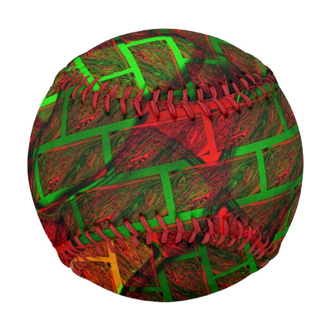 Verschiedene Bildmontage, Backstein, rot, grün, ge Baseball (Vorderseite)