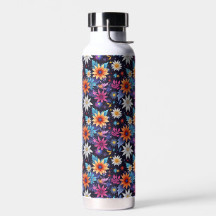 Verschiedene Blumen in Schattierungen Muster-24192 Trinkflasche