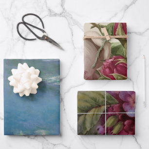 Verschiedene Blumenfotos Geschenkpapier Set