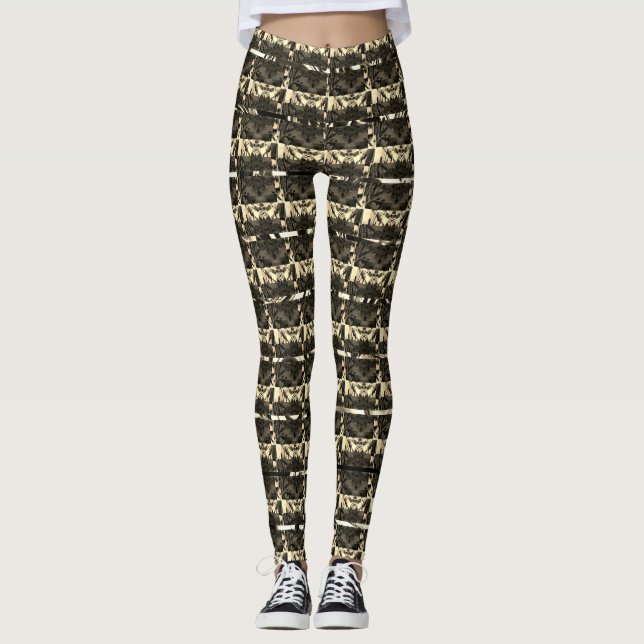 Verschiedene braune, andere Streifen oder Formen Leggings (Vorderseite)