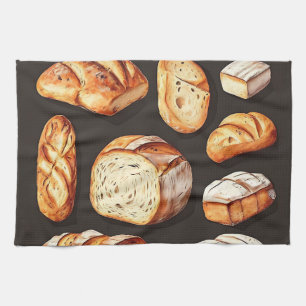 Verschiedene Brote vom Artisan Bäcker Geschirrtuch
