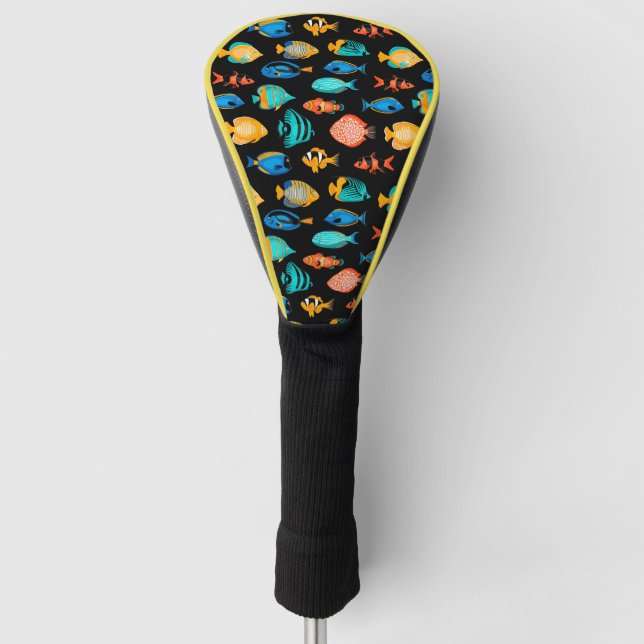 Verschiedene bunte tropische Fischmuster Golf Headcover (Vorderseite)