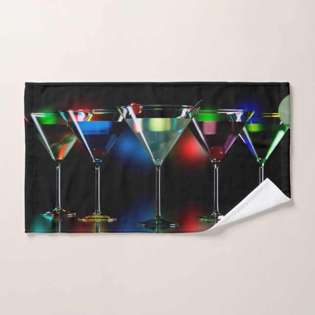 Verschiedene Cocktails in Martini Brillen mit Lich Badhandtuch Set (Handtuch)