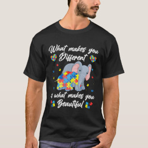 Verschiedene Elefanten-Mutter Autismus-Kind Bewuss T-Shirt